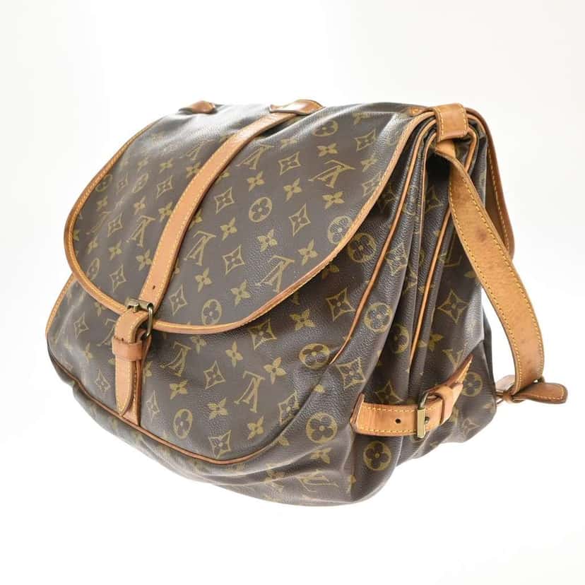 Louis Vuitton Saumur Handbag Brown Leather Fair condition - Model View