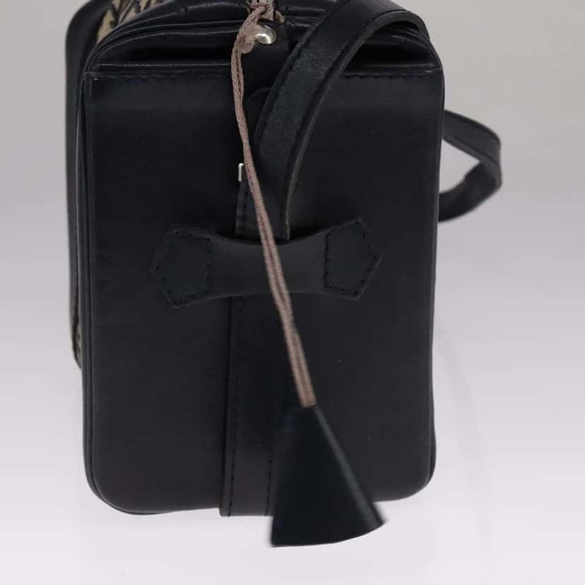 Christian Dior Vintage Zip Shoulder Bag Navy Canvas Good condition - Inside View