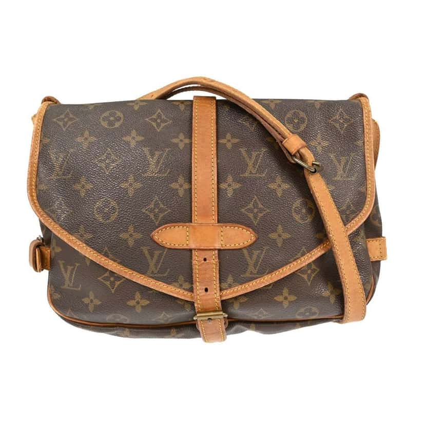 Louis Vuitton Saumur Handbag Brown Canvas Fair condition - Front View