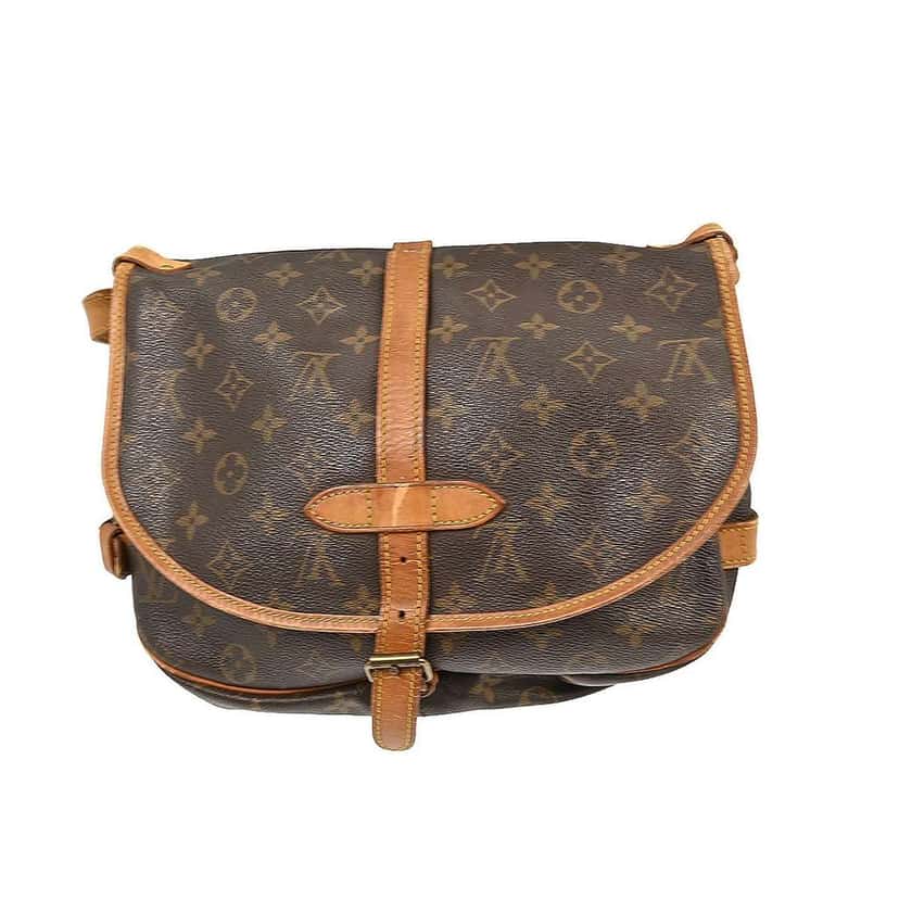 Louis Vuitton Saumur Handbag Brown Canvas Fair condition - Back View