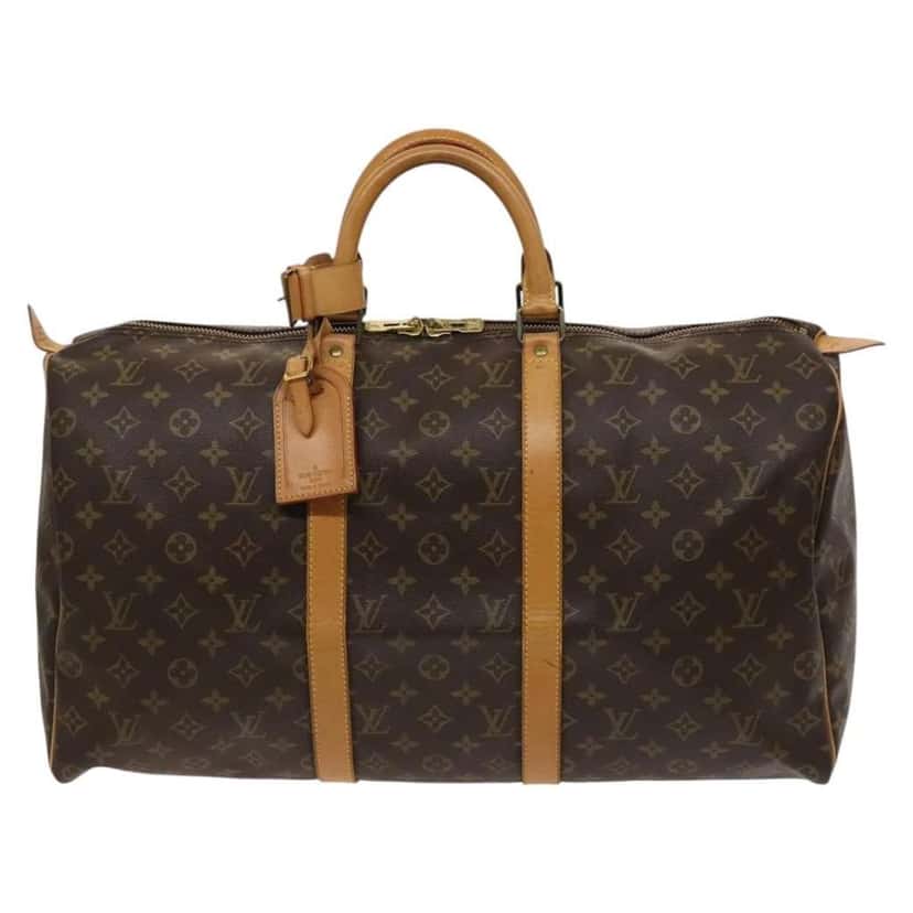 Louis Vuitton Keepall Bag Brown Canvas Fair condition - Front View