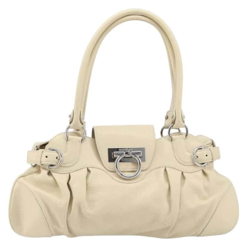 Salvatore Ferragamo Marisa Crossbody White Leather Good condition - Front View