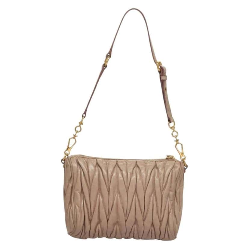 Miu Miu Zip Crossbody Bag Pink Leather Good condition - Back View