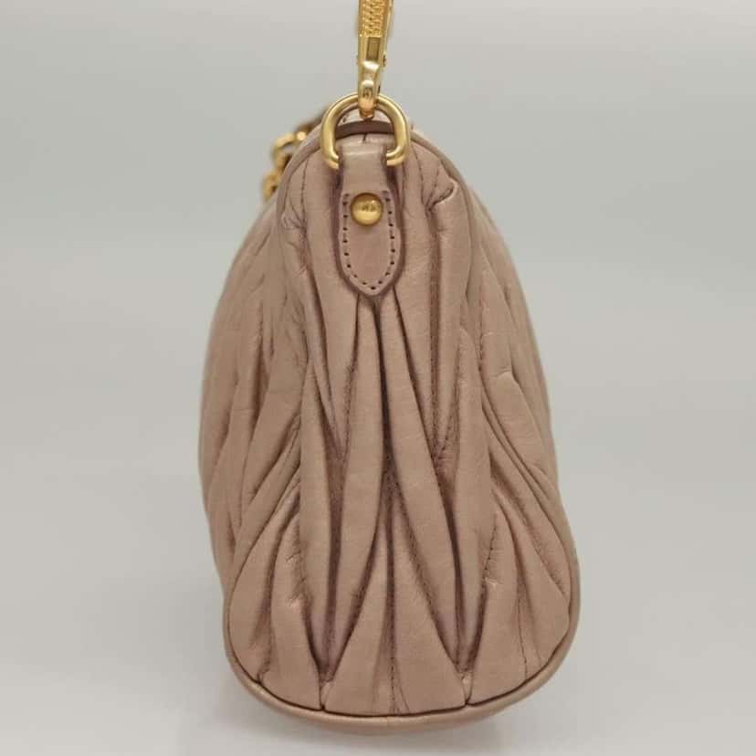 Miu Miu Zip Crossbody Bag Pink Leather Good condition - Inside View