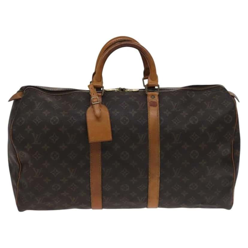 Louis Vuitton Keepall Bag Brown Canvas Fair condition - Front View