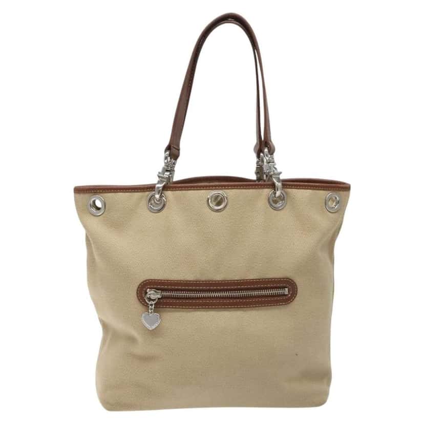 Burberry Nova Check Tote Beige Canvas Good condition - Back View