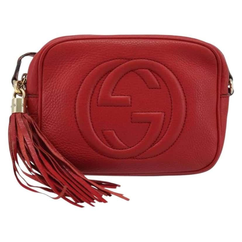 Gucci Soho Disco Crossbody Bag Red Leather Fair condition - Front View