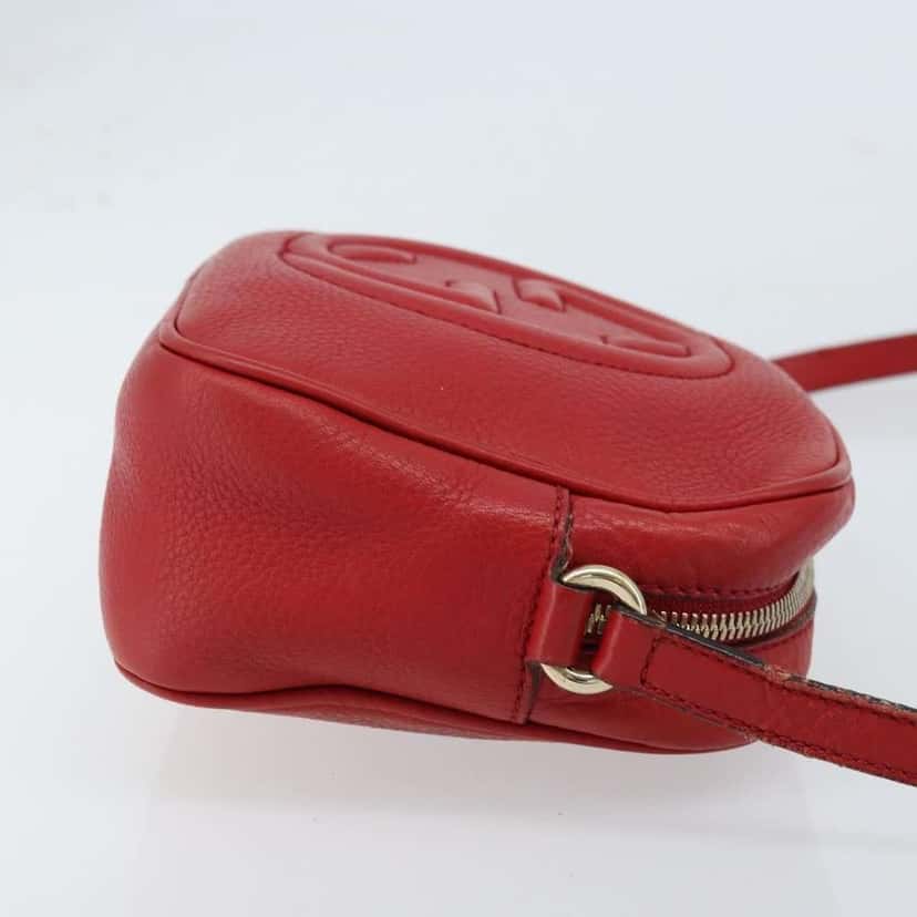 Gucci Soho Disco Crossbody Bag Red Leather Fair condition - Inside View