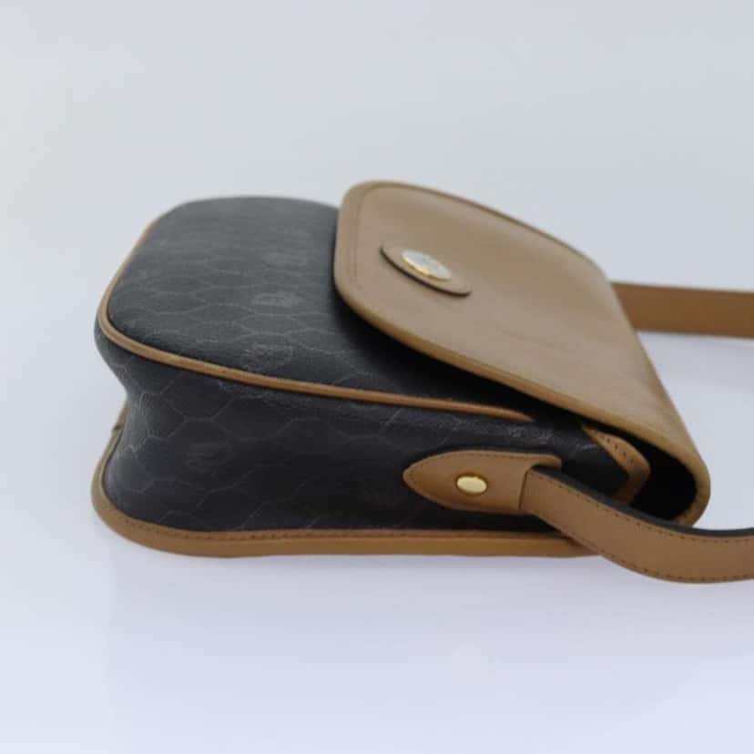 Christian Dior Vintage Honeycomb Shoulder Bag Black Canvas Good condition - Model View