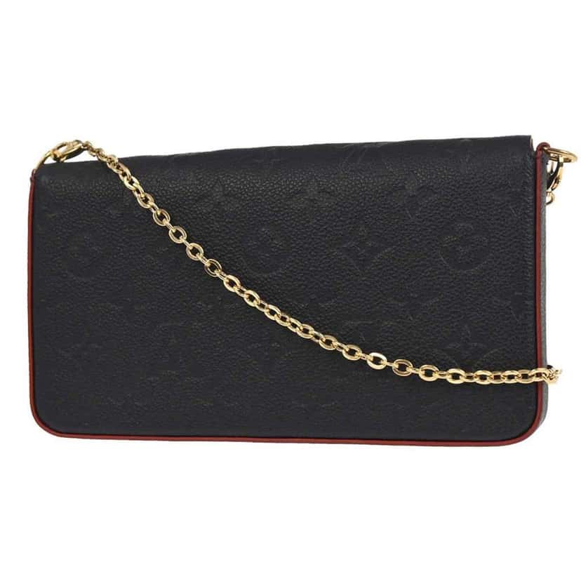 Louis Vuitton Felicie Pochette Navy Leather Good condition - Back View