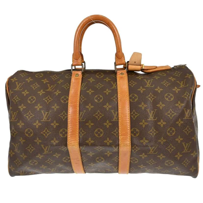 Louis Vuitton Keepall Bag Brown Canvas Fair condition - Front View