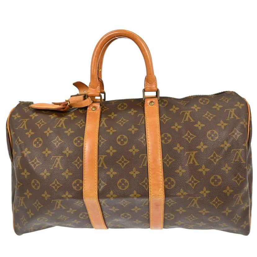 Louis Vuitton Keepall Bag Brown Canvas Fair condition - Back View