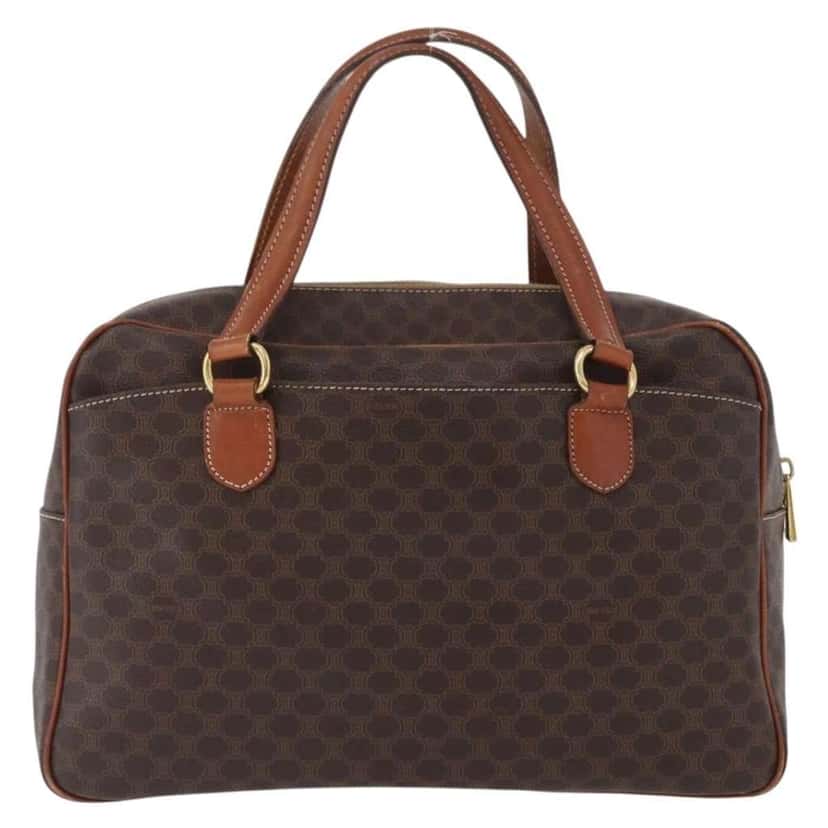 Celine Vintage Macadam Handbag Brown Canvas Good condition - Back View