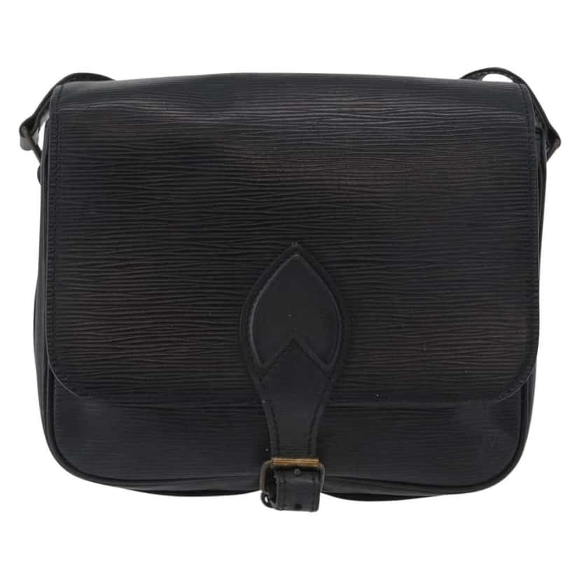Louis Vuitton Cartouchiere Handbag Black Leather Fair condition - Front View