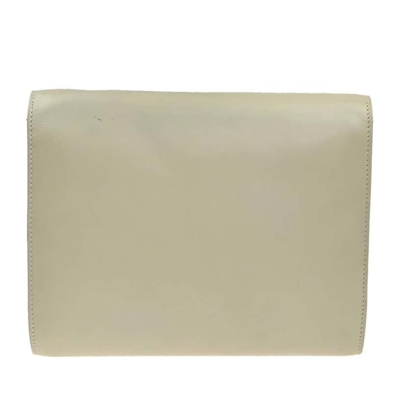 Celine Vintage Shoulder Bag White Leather Fair condition - Back View