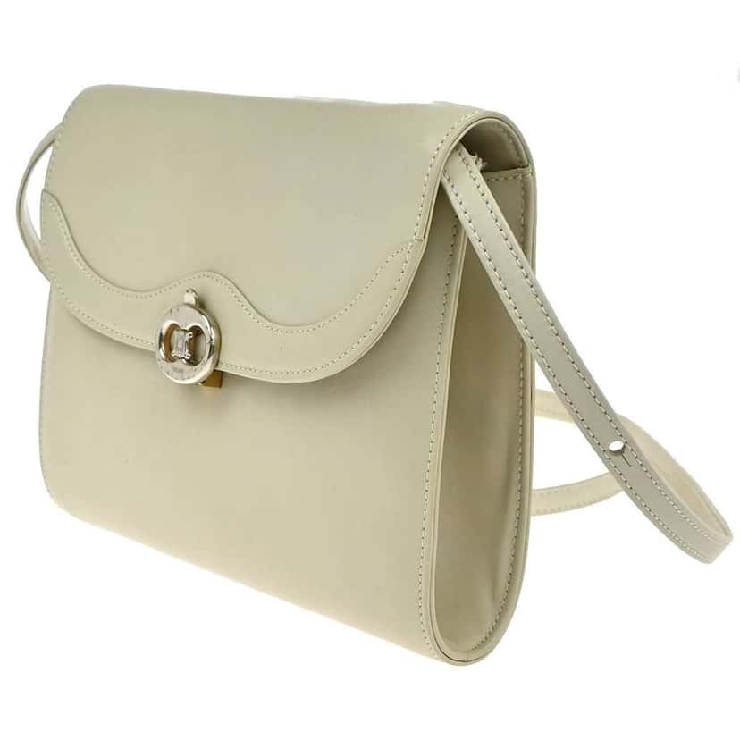 Celine Vintage Shoulder Bag White Leather Fair condition - Inside View