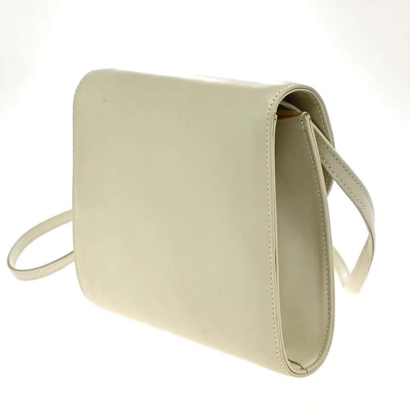 Celine Vintage Shoulder Bag White Leather Fair condition - Model View