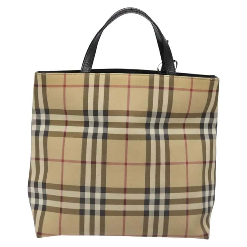 Burberry Nova Check Handbag Beige Canvas Good condition - Back View