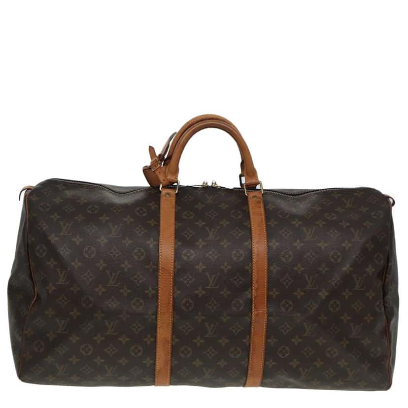 Louis Vuitton Keepall Bag Brown Canvas Fair condition - Front View