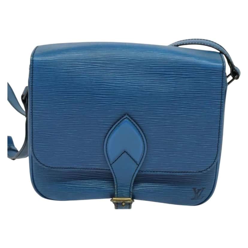 Louis Vuitton Cartouchiere Handbag Blue Leather Good condition - Front View