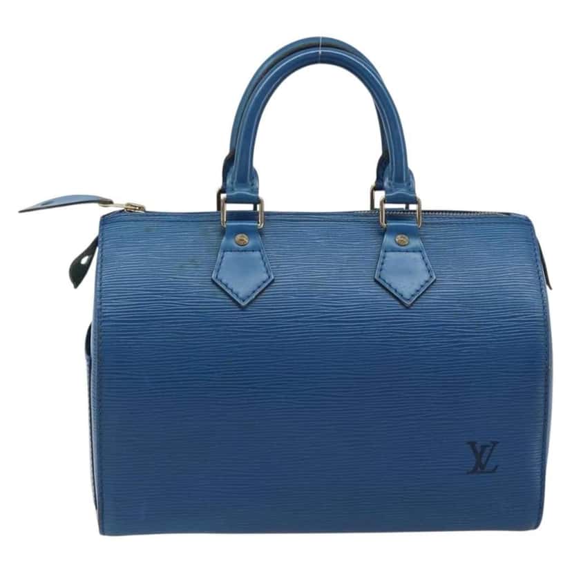 Louis Vuitton Speedy Handbag Blue Leather Good condition - Back View