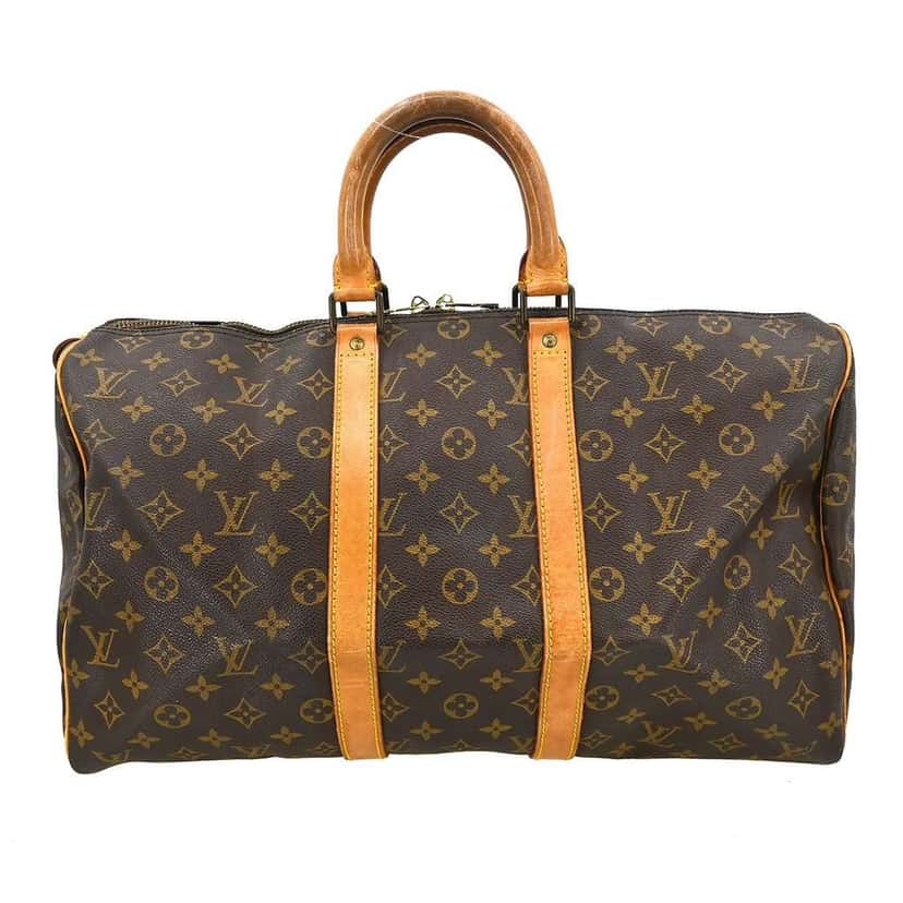 Louis Vuitton Keepall Bag Brown Canvas Fair condition - Front View