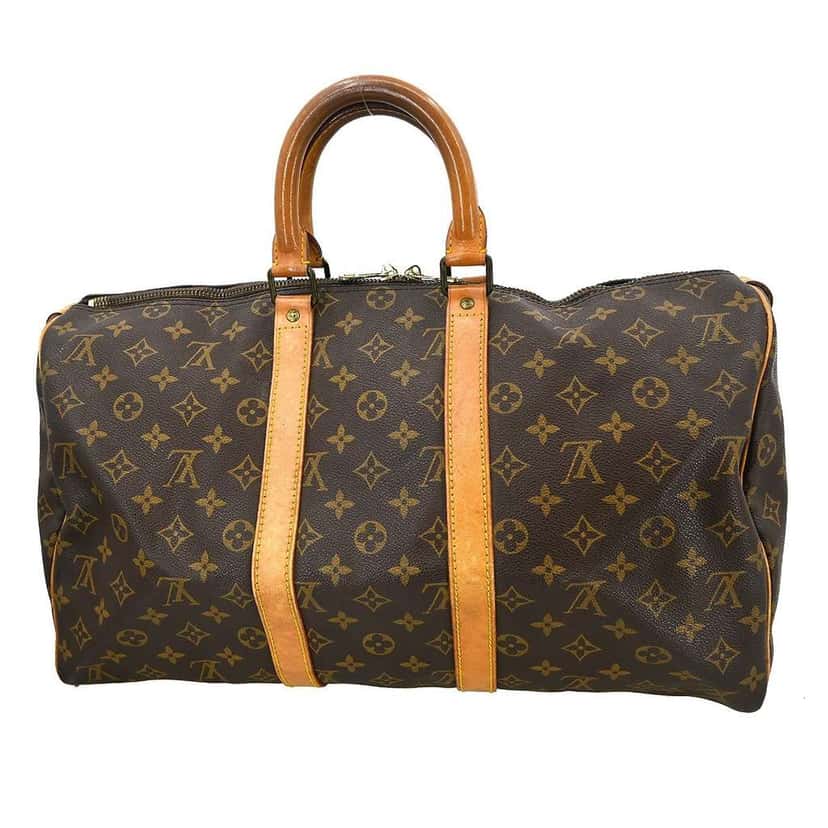 Louis Vuitton Keepall Bag Brown Canvas Fair condition - Back View