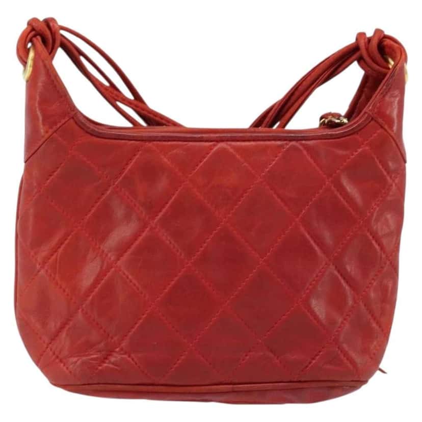 Chanel Vintage Tassel Shoulder Bag Red Leather Fair condition - Back View