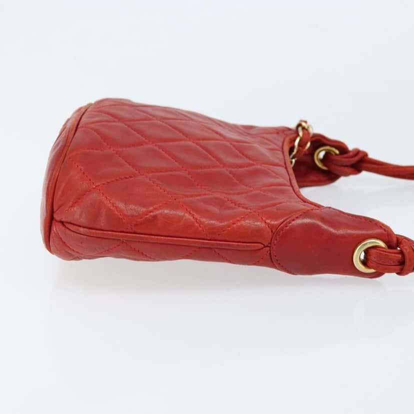 Chanel Vintage Tassel Shoulder Bag Red Leather Fair condition - Inside View