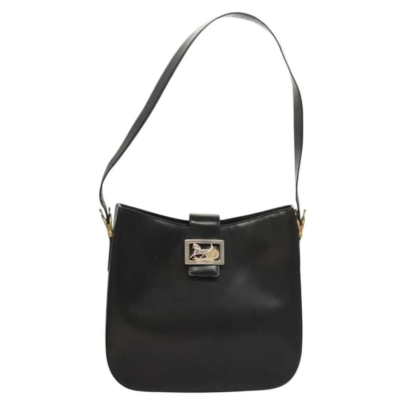 Celine Horse Carriage Shoulder bag Black Leather Good condition - Front View