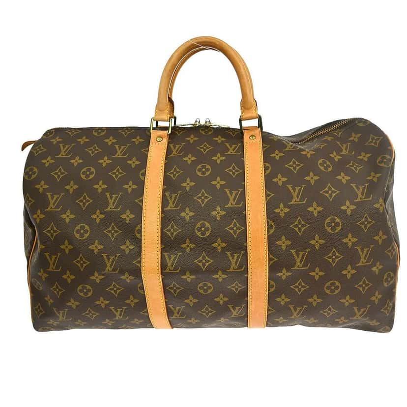 Louis Vuitton Keepall Bag Brown Canvas Good condition - Front View