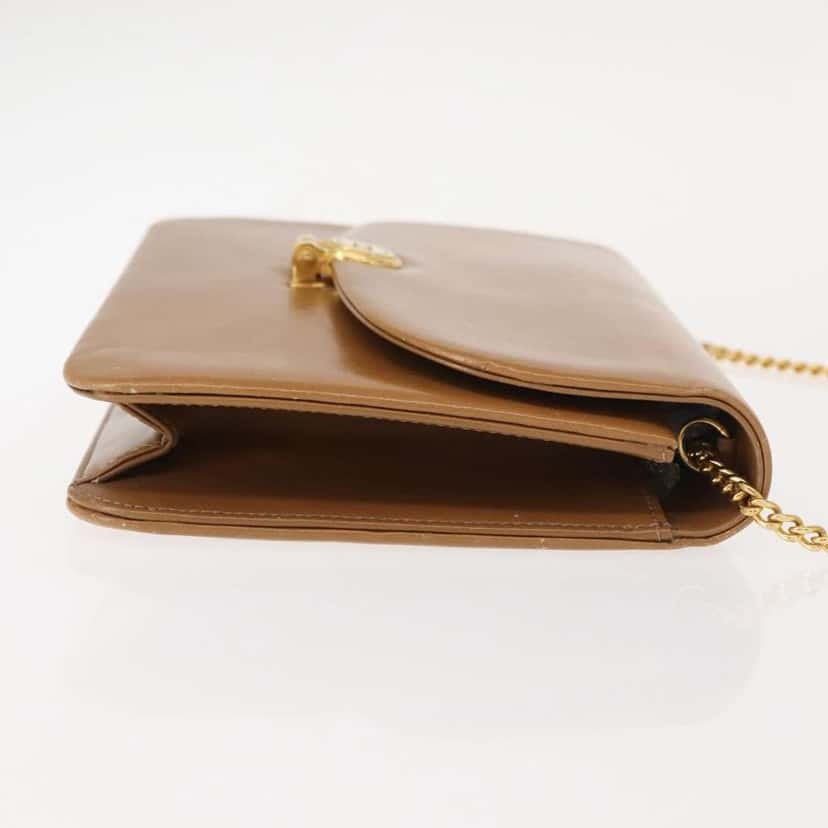 Christian Dior Vintage CD Flap Shoulder Bag Beige Leather Fair condition - Inside View