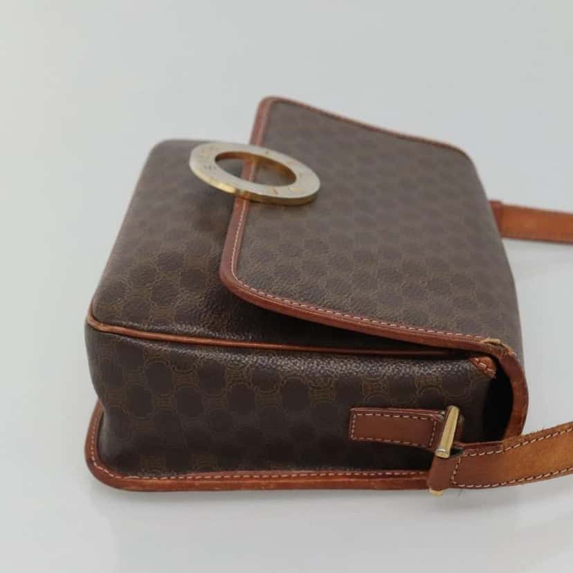 Celine Vintage Macadam Shoulder Bag Brown Canvas Fair condition - Inside View