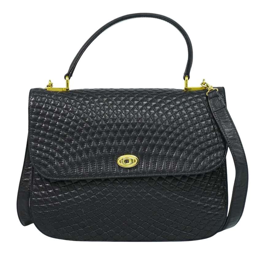 Bally Vintage Handbag Black Leather Good condition - Front View