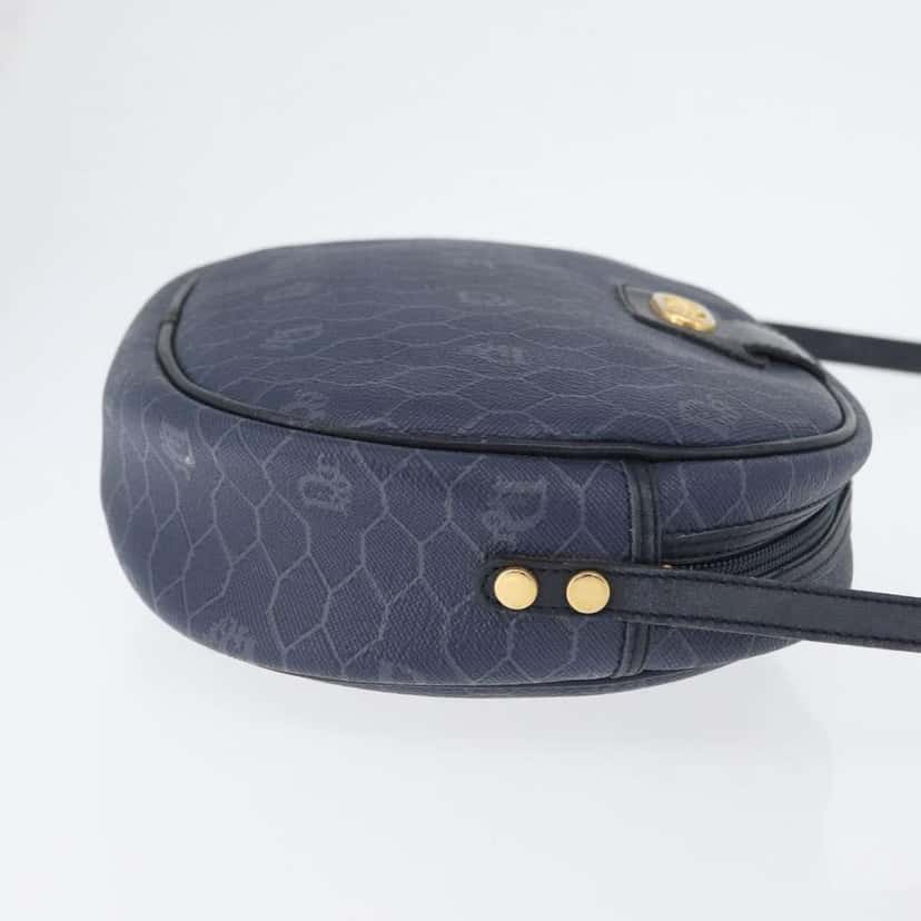 Christian Dior Vintage Honeycomb Shoulder Bag Navy Canvas Good condition - Inside View