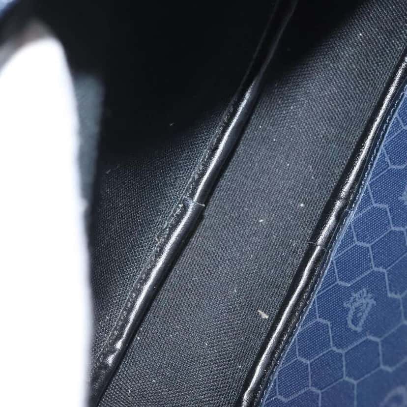 Christian Dior Vintage Honeycomb Shoulder Bag Navy Canvas Good condition - Box View