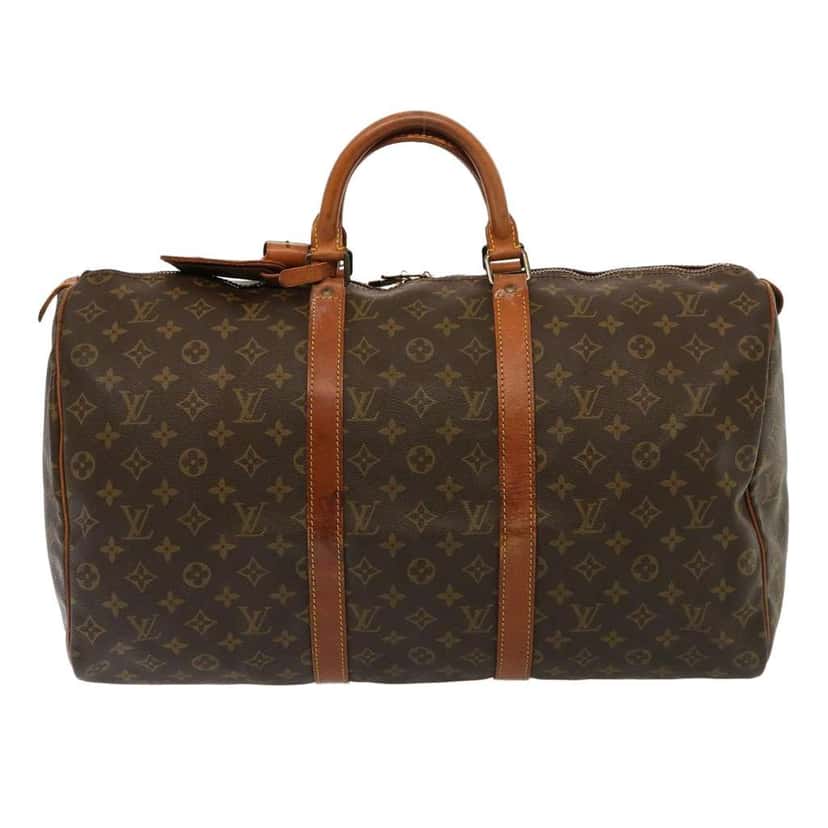 Louis Vuitton Keepall Bag Brown Canvas Fair condition - Front View