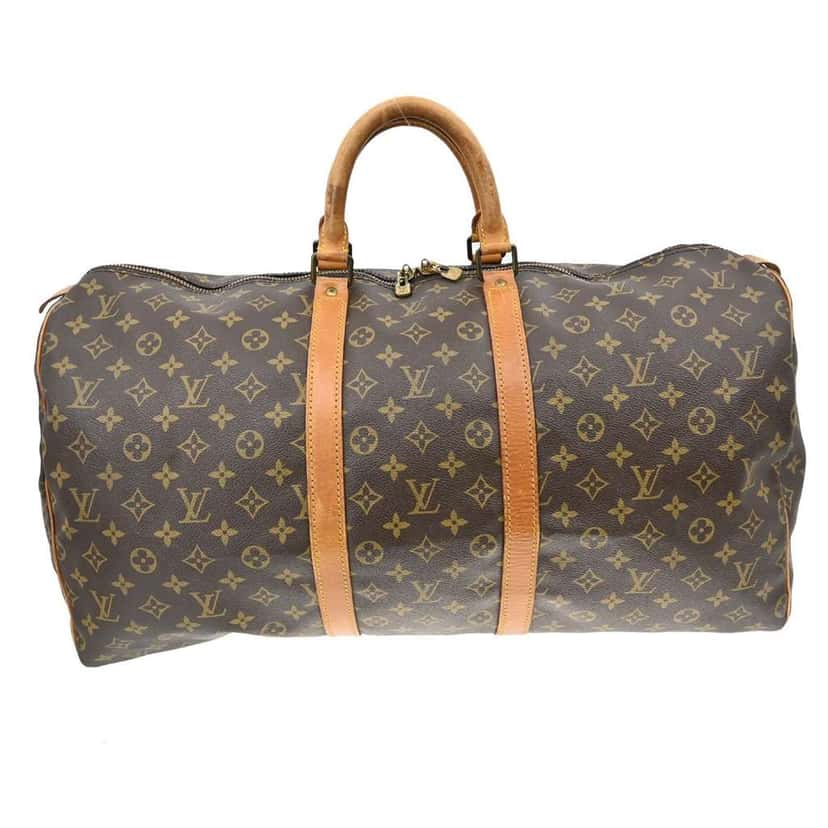 Louis Vuitton Keepall Bag Brown Canvas Fair condition - Front View