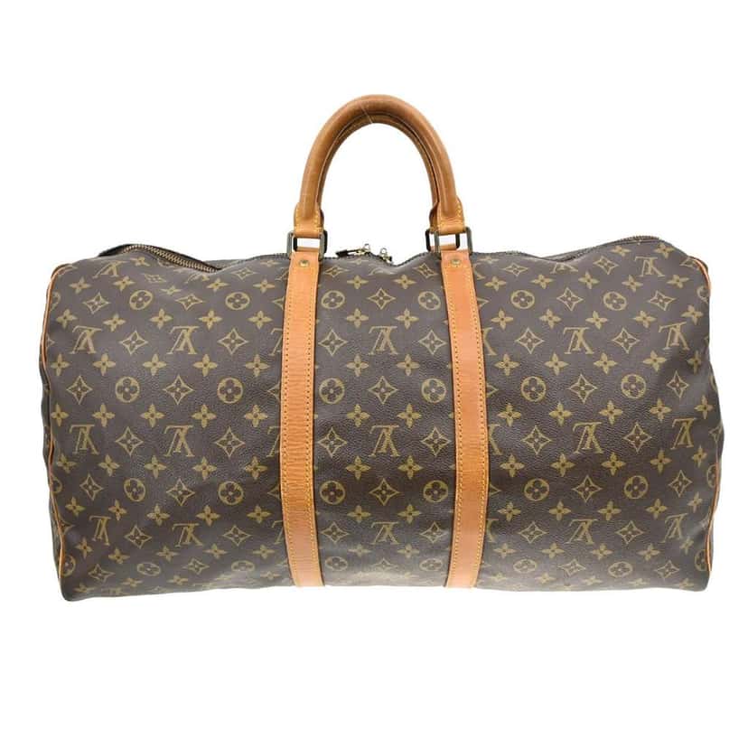 Louis Vuitton Keepall Bag Brown Canvas Fair condition - Back View
