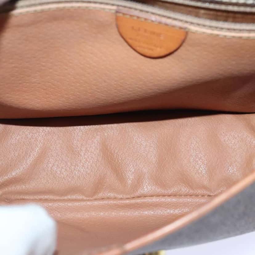 Celine Vintage Macadam Circle Logo Shoulder Bag Brown Canvas Fair condition - Box View