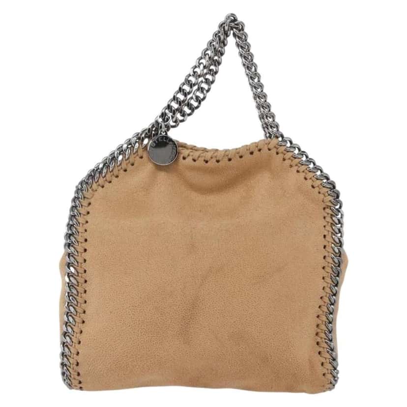 Stella Mccartney Falabella Fold Over Crossbody Bag Beige Polyester Good condition - Front View