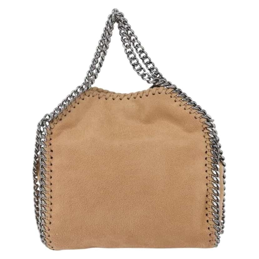 Stella Mccartney Falabella Fold Over Crossbody Bag Beige Polyester Good condition - Back View