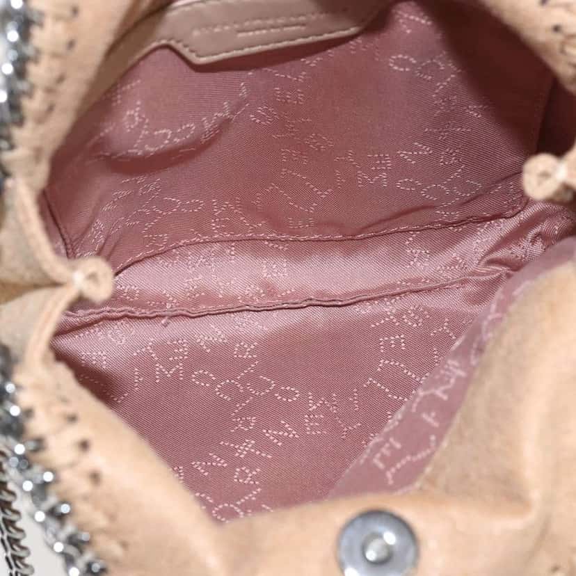 Stella Mccartney Falabella Fold Over Crossbody Bag Beige Polyester Good condition - Box View