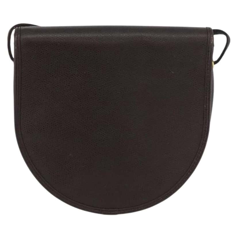 Christian Dior Vintage CD Logo Shoulder Bag Brown Leather Good condition - Back View