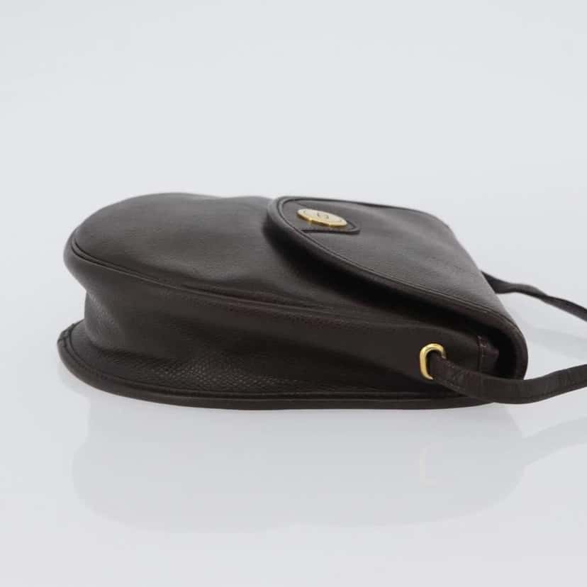 Christian Dior Vintage CD Logo Shoulder Bag Brown Leather Good condition - Inside View