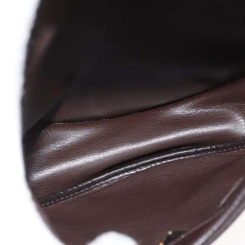 Christian Dior Vintage CD Logo Shoulder Bag Brown Leather Good condition - Box View