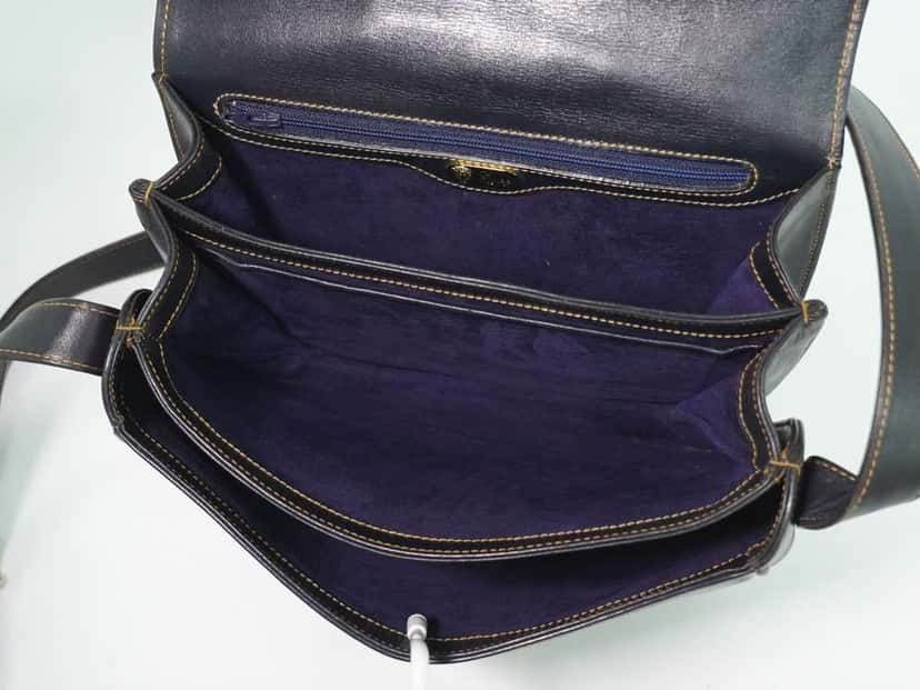 Gucci Vintage Shoulder Bag Navy Leather Fair condition - Inside View