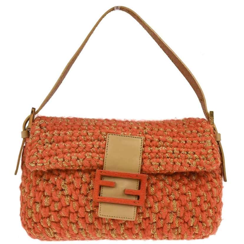 Fendi Baguette Bag Orange Wool Good condition - Front View