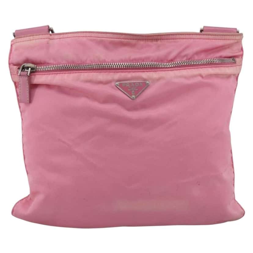 Prada Front Pocket Messenger Bag Pink Fair condition - Front View