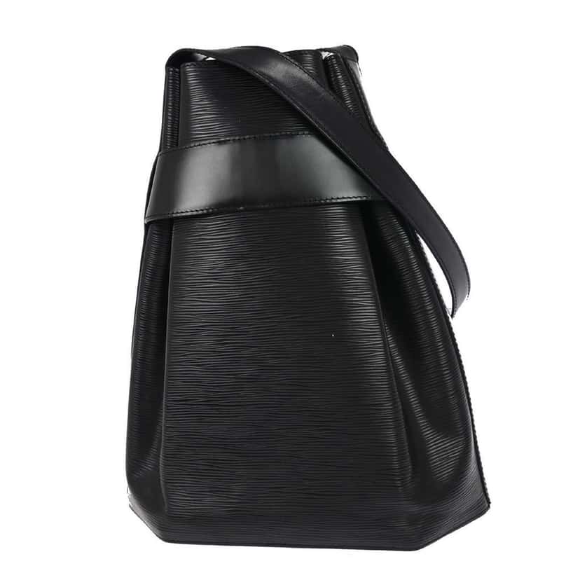 Louis Vuitton Vintage Sac d'Epaule Handbag Black Leather Good condition - Back View